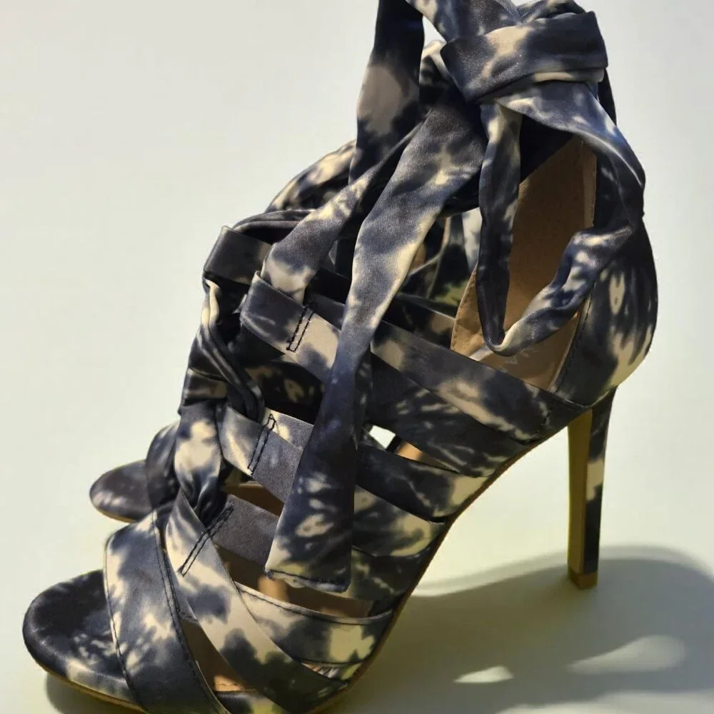 NIB Gianni Bini Abrianna Denim Blue MLT Stiletto Heels | Size 7 - Picture 2 of 9